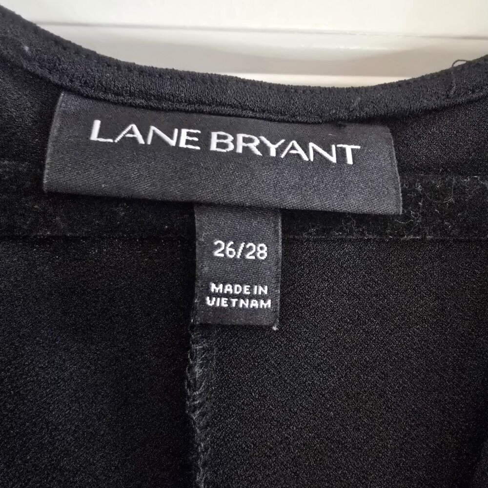 Lane Bryant Black Shorts Romper with Faux Wrap Detail and Belt - Picture 9 of 12